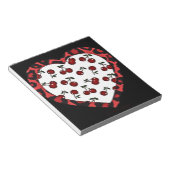 RABさくらんぼレオパードプリントハートロカビリー ノートパッド (アングル)