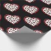 RABさくらんぼレオパードプリントハートロカビリー ラッピングペーパー (角)