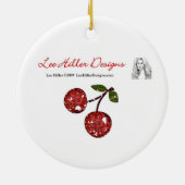 RABロカビリーさくらんぼキスオンピンク セラミックオーナメント (裏面)