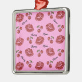 RABロカビリーさくらんぼキスオンピンク メタルオーナメント (左)