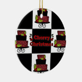 RABロカビリーさくらんぼクリスマスケーキタイルオーナメント セラミックオーナメント (右)