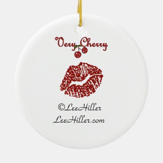 RABロカビリーさくらんぼクリスマスケーキタイルオーナメント セラミックオーナメント (裏面)