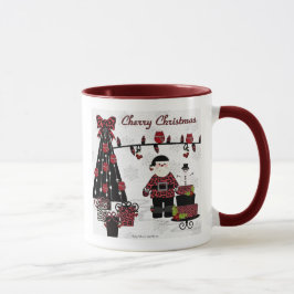 RABロカビリーさくらんぼクリスマスサンタギフトマグ マグカップ
