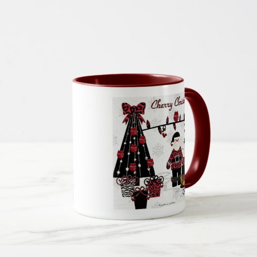 RABロカビリーさくらんぼクリスマスサンタギフトマグ マグカップ (正面右)