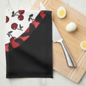 RABロカビリーさくらんぼレオパード印刷ハート キッチンタオル (四つ折り)
