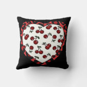 RABロカビリーさくらんぼレオパード印刷ハート クッション (裏面)