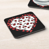 RABロカビリーさくらんぼレオパード印刷ハート コースター (左側)