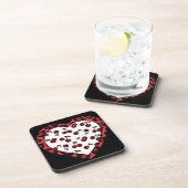 RABロカビリーさくらんぼレオパード印刷ハート コースター (右側)