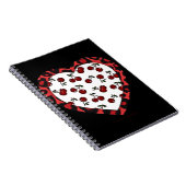 RABロカビリーさくらんぼレオパード印刷ハート ノートブック (右側)