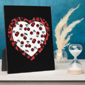 RABロカビリーさくらんぼレオパード印刷ハート フォトプラーク (側面)