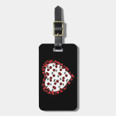 RABロカビリーさくらんぼレオパード印刷ハート ラゲッジタグ (正面縦)