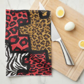 RABロカビリーアニマルプリントパズル キッチンタオル (四つ折り)