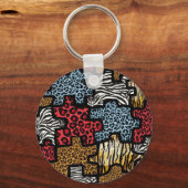 RABロカビリーアニマルプリントパズル キーホルダー (正面)