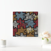 RABロカビリーアニマルプリントパズル スクエア壁時計 (ホーム)