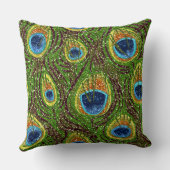 RABロカビリーカラフルピーコックフェザープリント クッション (裏面)