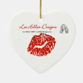 RABロカビリーカラフルピーコックフェザープリント セラミックオーナメント (裏面)