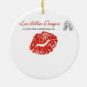 RABロカビリーカラフルピーコックフェザープリント セラミックオーナメント (裏面)