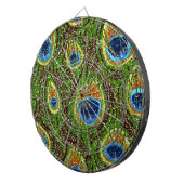 RABロカビリーカラフルピーコックフェザープリント ダーツボード (正面右)