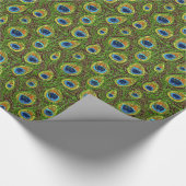 RABロカビリーカラフルピーコックフェザープリント ラッピングペーパー (角)
