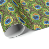 RABロカビリーカラフルピーコックフェザープリント ラッピングペーパー (ロールコーナー)