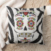 RABロカビリーシュガースカルオンゼブラプリント クッション (ブランケット)