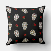 RABロカビリーシュガースカルバラオンブラック クッション (裏面)