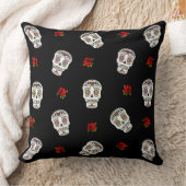 RABロカビリーシュガースカルバラオンブラック クッション (ブランケット)