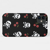 RABロカビリースカルとさくらんぼオンブラック Case-Mate iPhoneケース (裏面(横))
