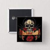 RABロカビリースカルバララブリップスティック 缶バッジ (正面&裏面)