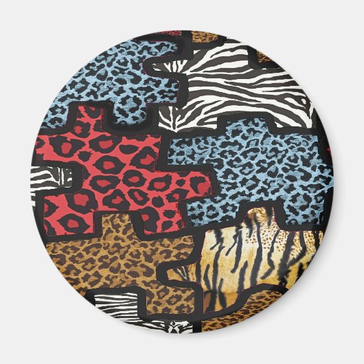 RABロカビリーヒョウパズルプリントギフト マグネット (正面)