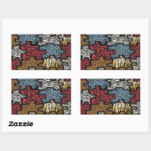 RABロカビリーヒョウパズルプリントギフト 長方形シール (シート)