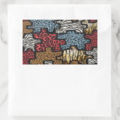 RABロカビリーヒョウパズルプリントギフト 長方形シール (バッグ)