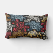 RABロカビリーヒョウパズルプリント枕 ランバークッション (裏面)