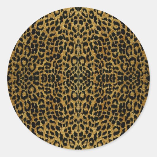 RABロカビリーヒョウ印刷ギフト ラウンドシール (正面)