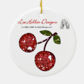 RABロカビリーヒョウ印刷ブラウン金ゴールド セラミックオーナメント (裏面)