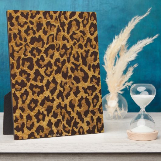 RABロカビリーヒョウ印刷ブラウン金ゴールド フォトプラーク (側面)