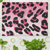 RABロカビリーピンクチータプリント キッチンタオル (折り畳み)