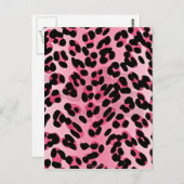 RABロカビリーピンクチータプリント ポストカード (正面/裏面)