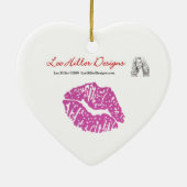 RABロカビリーピンクヒョウ印刷リボン弓 セラミックオーナメント (裏面)