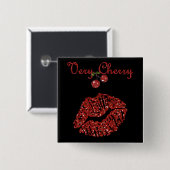 RABロカビリーヴァリーさくらんぼキス 缶バッジ (正面&裏面)