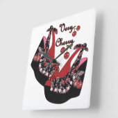 RABロカビリーヴァリーさくらんぼシューズ スクエア壁時計 (傾斜)