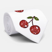 RABロカビリーヴェリさくらんぼさくらんぼオンホワイト ネクタイ (ロール)