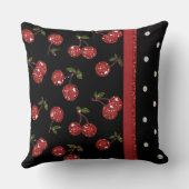 RABロカビリーヴェリさくらんぼさくらんぼブラック クッション (裏面)