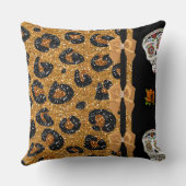 RABロカビリー金ゴールドヒョウ印刷シュガースカル クッション (裏面)