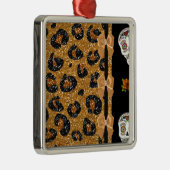 RABロカビリー金ゴールドヒョウ印刷シュガースカル メタルオーナメント (右)