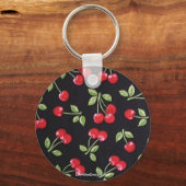 rab billyロカビリーレッドさくらんぼオンブラックギフト キーホルダー (正面)