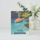 Rab isle,ダルマティア,クロアチア,ヴィンテージ旅行ポスター ポストカード (スタンド正面)
