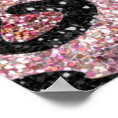 RAB Rockabilly Pink Leopard Print Ribbon Bows ポスター (角)