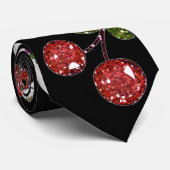 RAB Rockabilly Sugar Skulls Cherries On Black ネクタイ (ロール)