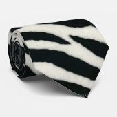 RAB Rockabilly Zebra Print Black & White ネクタイ (ロール)